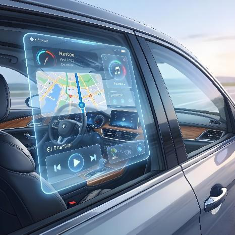 Automotive Transparent Micro LED in car dashboard