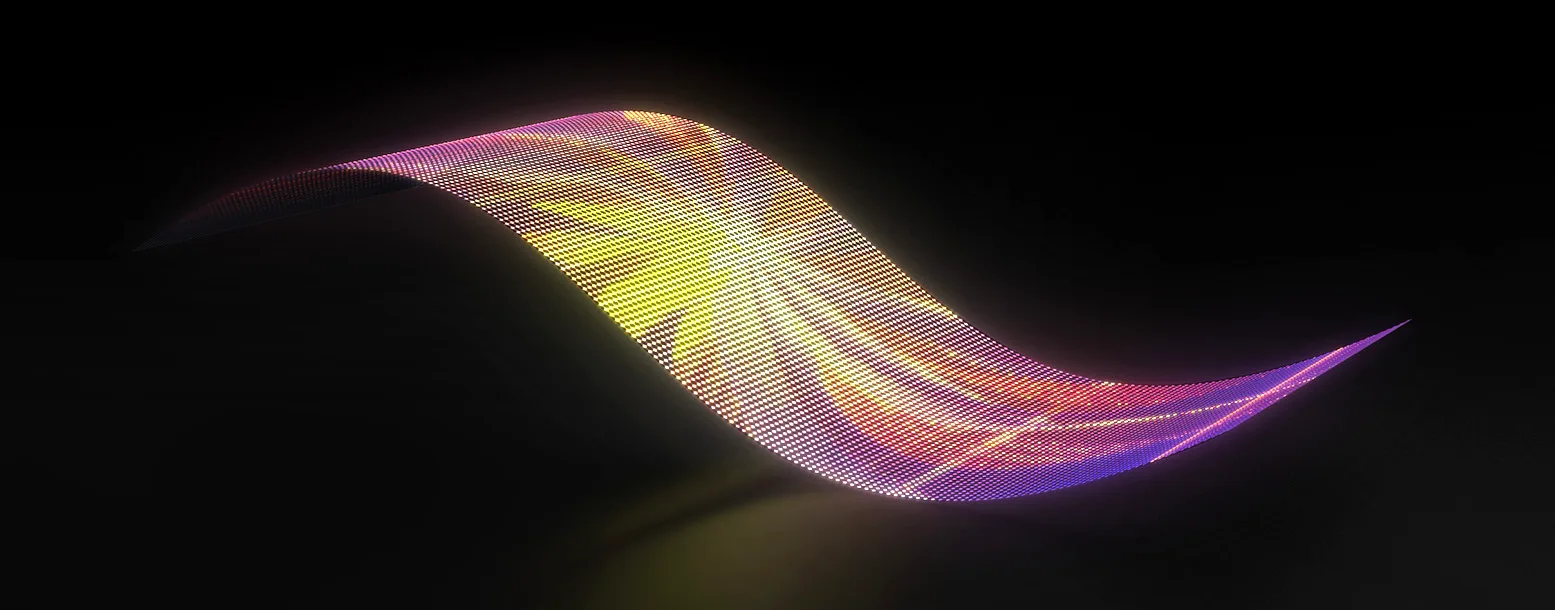 LED glass display with two transparent panels
