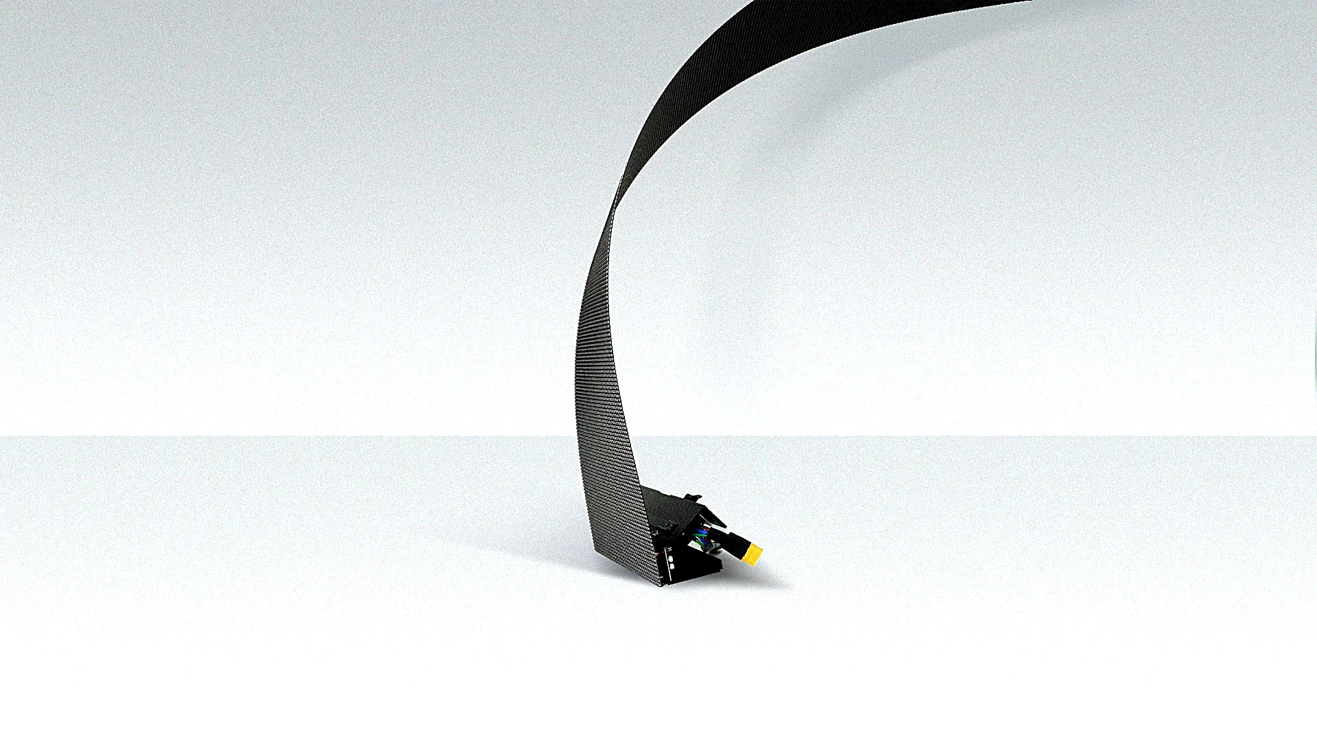 Holographic transparent LED film curved installation